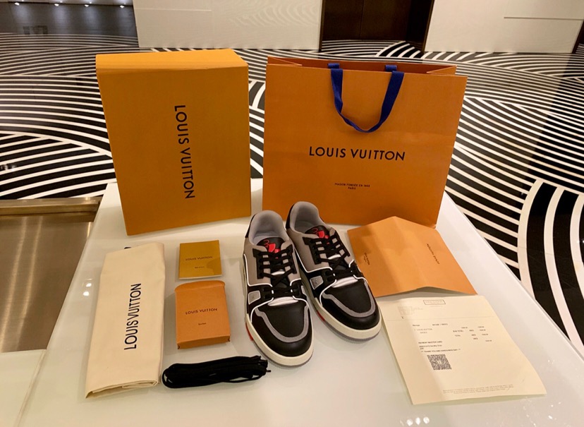 [LOUIS VUITTON] 19SS 루이비통 LV 트레이너 블랙/그레이 스니커즈 (버질 아블로 디자인) 1A54H5 남성용