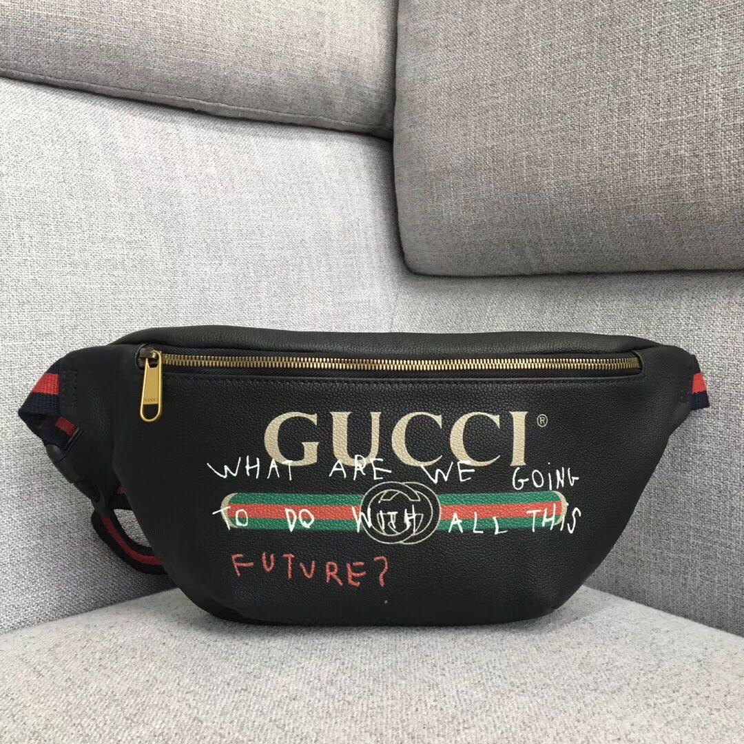 [GUCCI] 19SS 구찌 빈티지 로고 프린트 크로스 백 블랙 남녀공용
