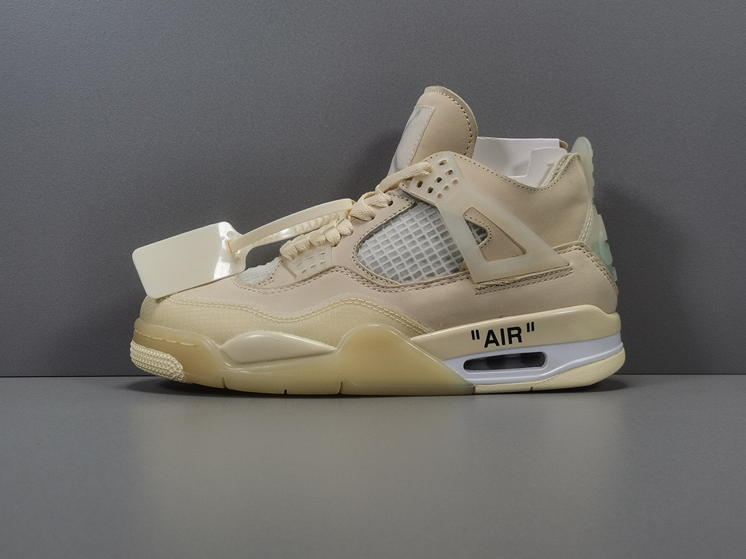 [AIR JORDAN] 에어조던4 레트로 x 오프 화이트 세일 베이지 Sail CV9388-100 남성용 (PKgod버전)