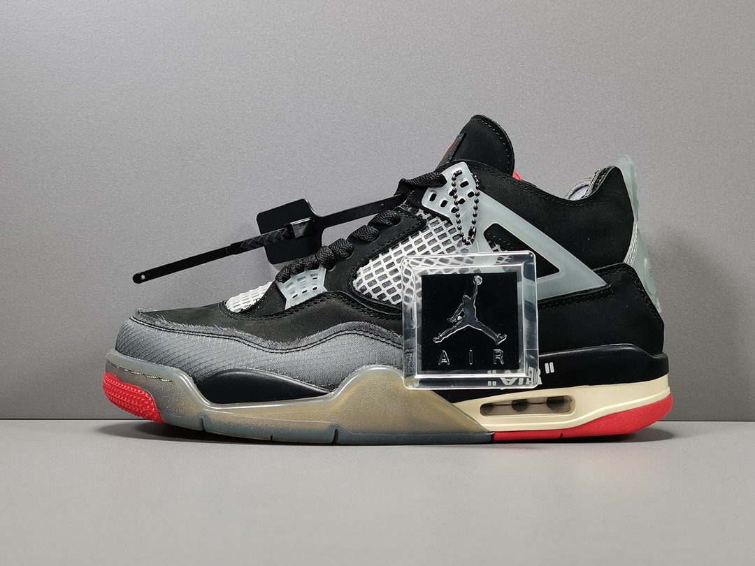 [AIR JORDAN] 에어조던4 레트로 x 오프화이트 브레드 Bred CV9388-001 남성용 (PKgod버전)