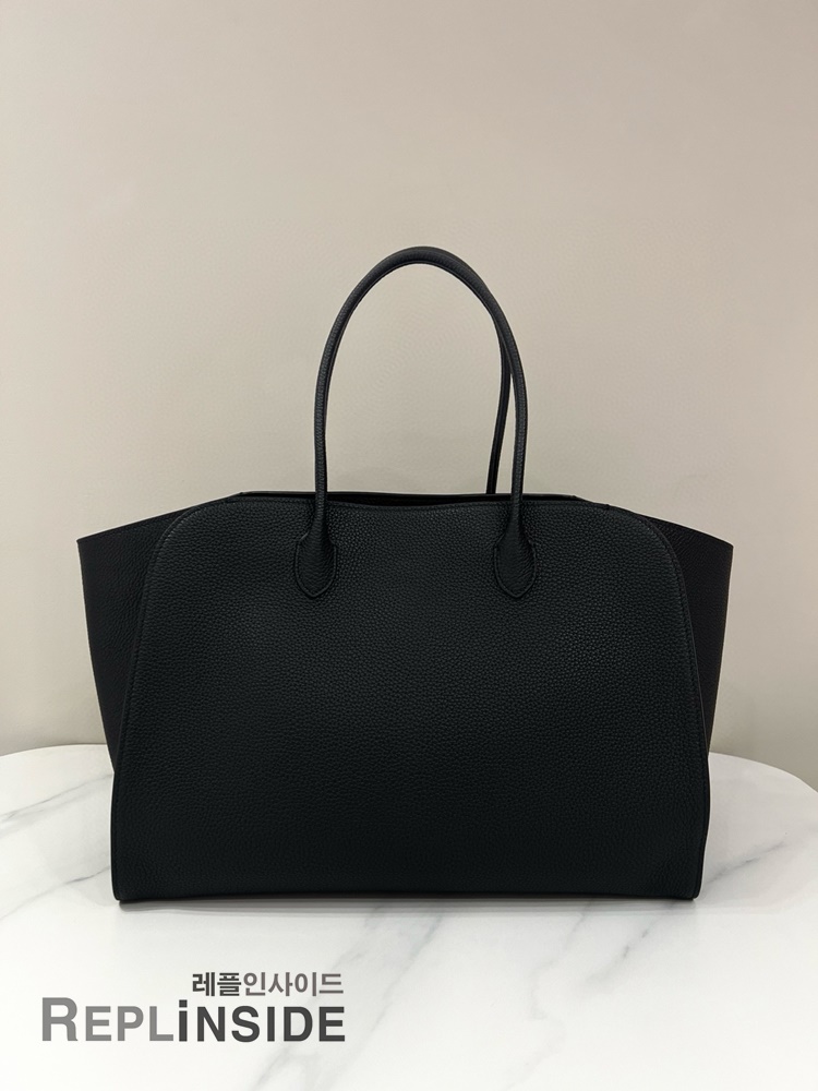 레플리카 명품 [The Row] 더로우 MARLO 말로백 17 블랙 레더 토트백 남녀공용 - 옆면 실사