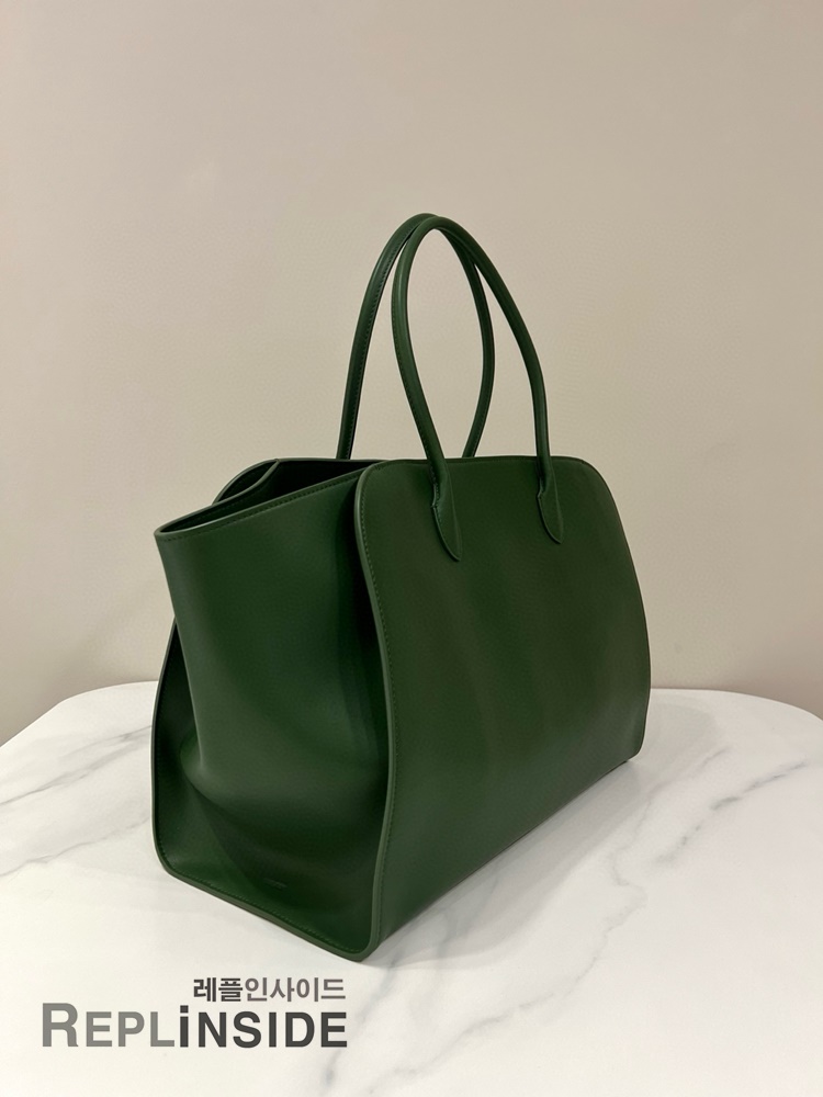 레플리카 명품 [The Row] 더로우 MARLO 말로백 17 그린 레더 토트백 남녀공용 - 뒷면 실사