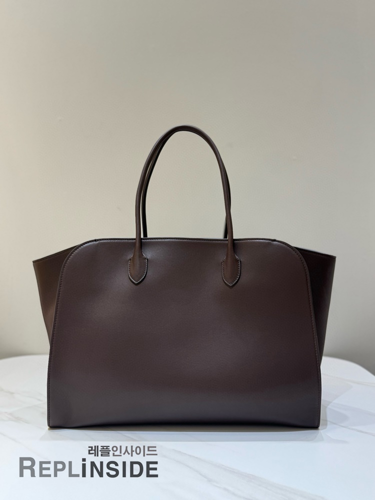 레플리카 명품 [The Row] 더로우 MARLO 말로백 17 딥브라운 레더 토트백 남녀공용 - 옆면 실사