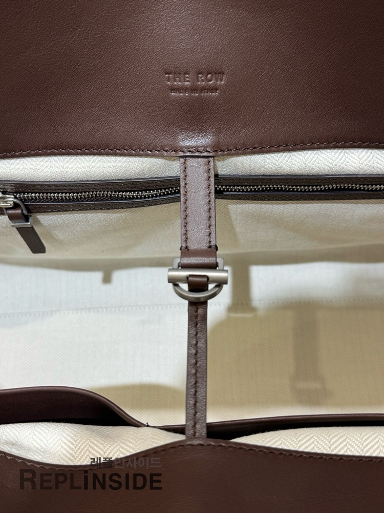 레플리카 명품 [The Row] 더로우 MARLO 말로백 17 딥브라운 레더 토트백 남녀공용 - 전체 실사
