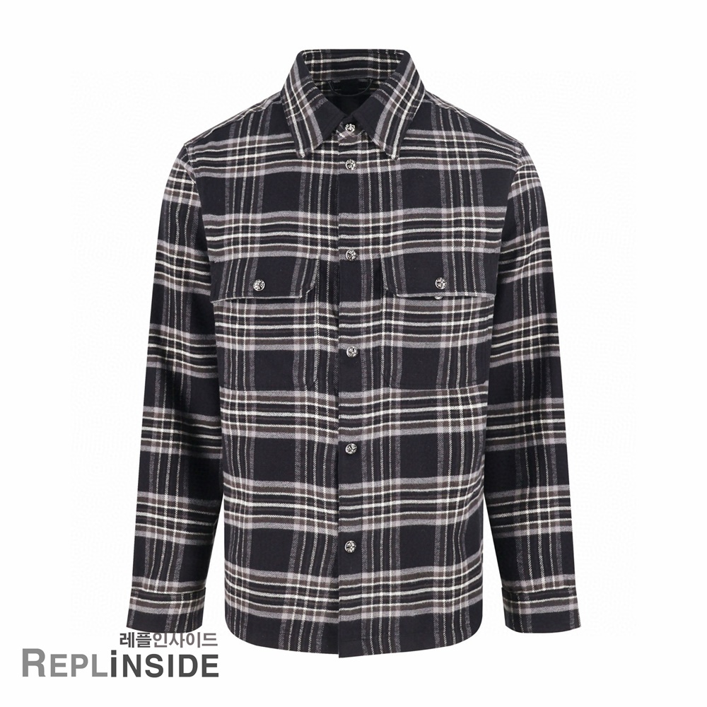 레플리카 명품 [Chrome Hearts] 크롬하츠 체크 셔츠 남녀공용 - 앞면 실사