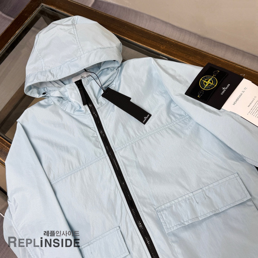 레플리카 명품 [STONE ISLAND] 스톤아일랜드 메탈 나일론 바람막이 후드 자켓 3컬러 남성용 - 포장 실사