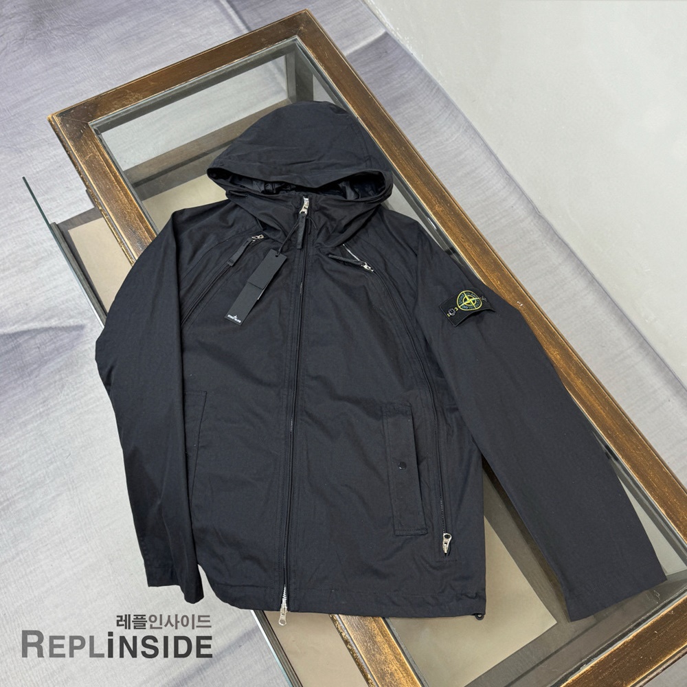 레플리카 명품 [STONE ISLAND] 스톤아일랜드 메탈 지퍼 후드 자켓 2컬러 남성용 - 앞면 실사