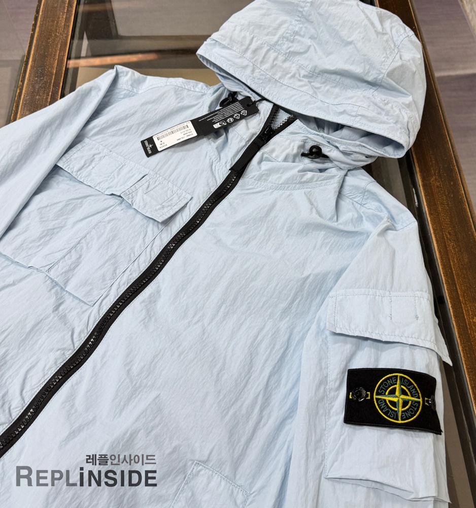 레플리카 명품 [STONE ISLAND] 스톤아일랜드 메탈 나일론 바람막이 후드 자켓 02 3컬러 남성용 - 소재 실사