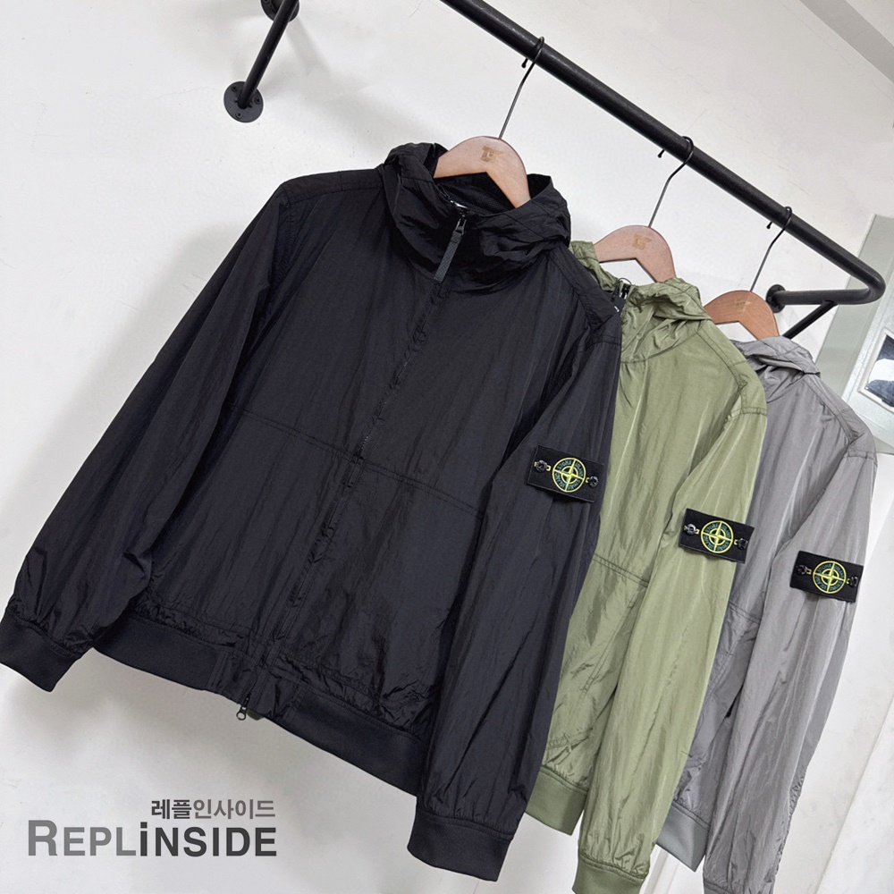 레플리카 명품 [STONE ISLAND] 스톤아일랜드 메탈 나일론 바람막이 후드 자켓 03 3컬러 남성용 - 옆면 실사