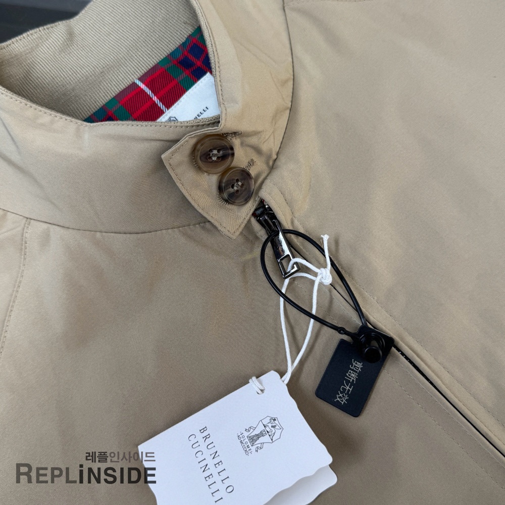 레플리카 명품 [Brunello Cucinelli] 브루넬로 쿠치넬리 트랜치 자켓 남성용 - 로고 실사