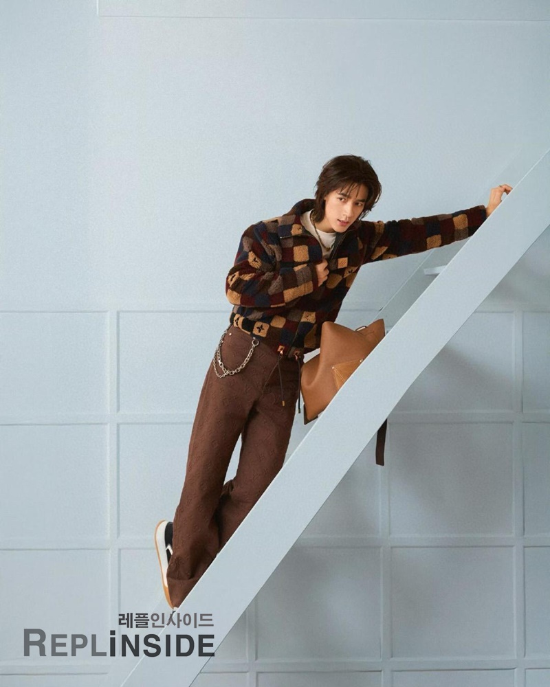 레플리카 명품 [LOUIS VUITTON] 루이비통 체크 다미에 플리스 집업 블루종 자켓 후리스 남성용 - 라벨 실사