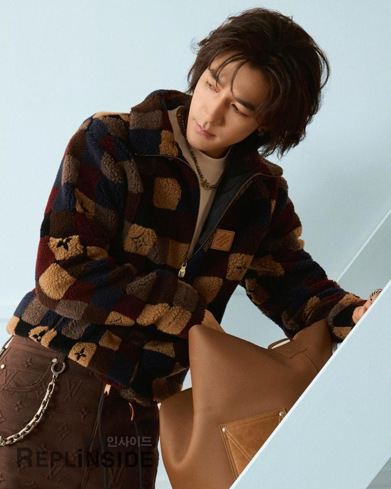 레플리카 명품 [LOUIS VUITTON] 루이비통 체크 다미에 플리스 집업 블루종 자켓 후리스 남성용 - 사이즈 실사