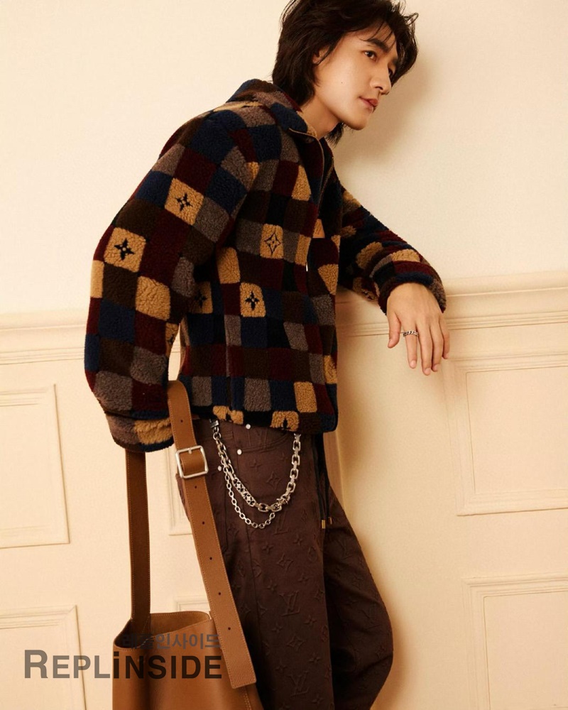 레플리카 명품 [LOUIS VUITTON] 루이비통 체크 다미에 플리스 집업 블루종 자켓 후리스 남성용 - 비교 실사