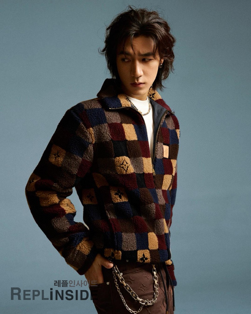 레플리카 명품 [LOUIS VUITTON] 루이비통 체크 다미에 플리스 집업 블루종 자켓 후리스 남성용 - 상세 이미지 실사 18