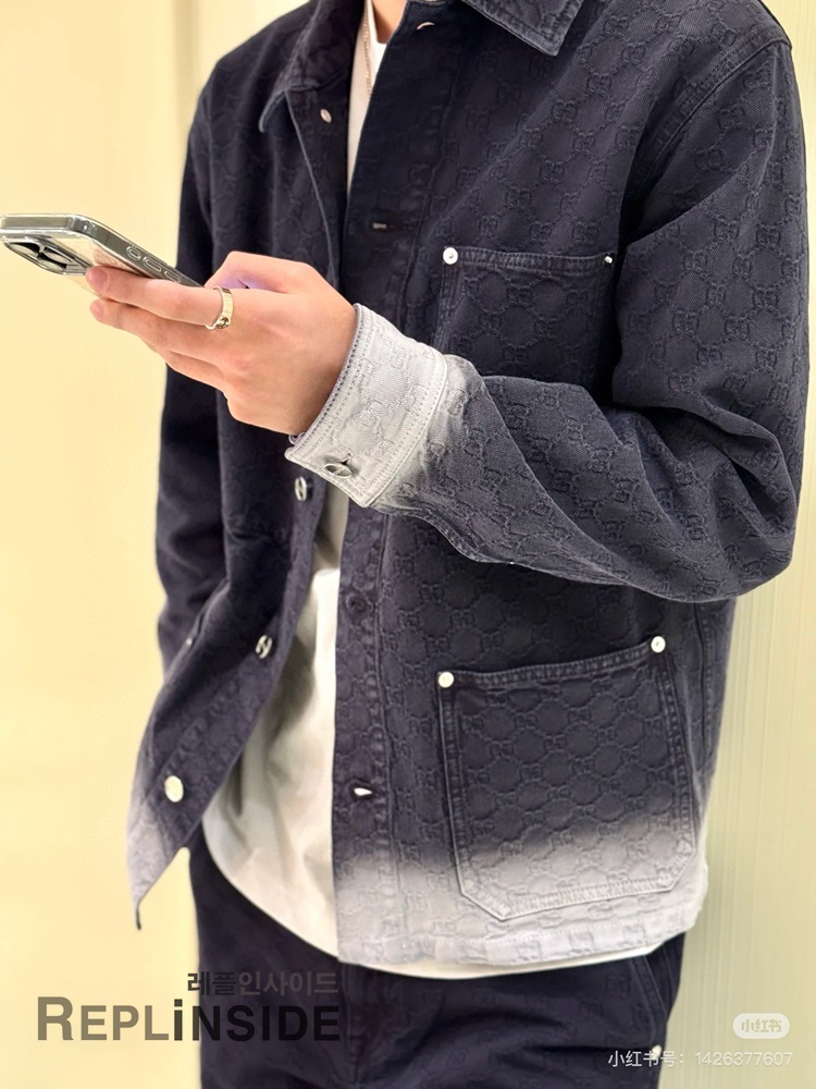 레플리카 명품 [LOUIS VUITTON] 루이비통 모노그램 엠보싱 재킷 남성용 - 상세 이미지 실사 40