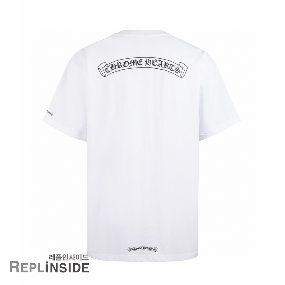 레플리카 명품 [Chrome Hearts] 크롬하츠 크로스 마인드 프린트 반팔 티셔츠 화이트/블랙 2컬러 남녀공용 - 옆면 실사