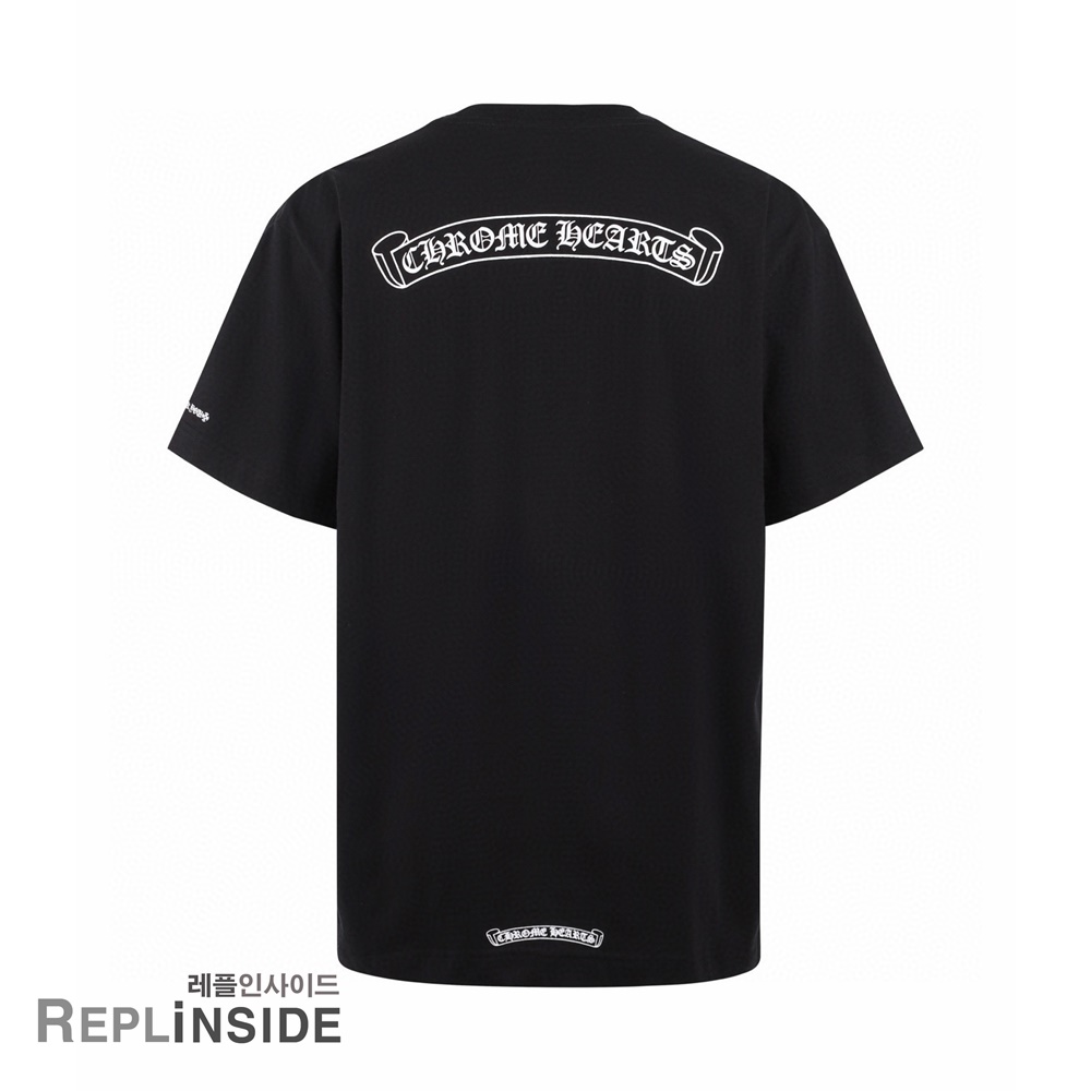 레플리카 명품 [Chrome Hearts] 크롬하츠 크로스 마인드 프린트 반팔 티셔츠 화이트/블랙 2컬러 남녀공용 - 디테일 실사