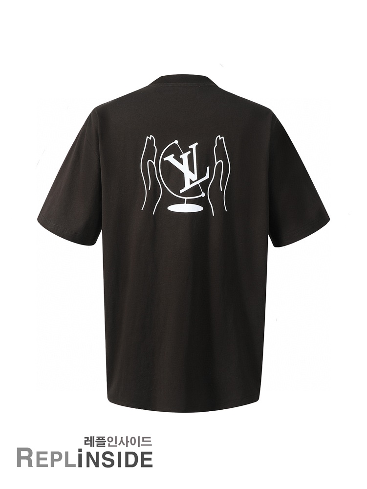 레플리카 명품 [LOUIS VUITTON] 루이비통 지구본 프린트 티셔츠 남성용 - 옆면 실사