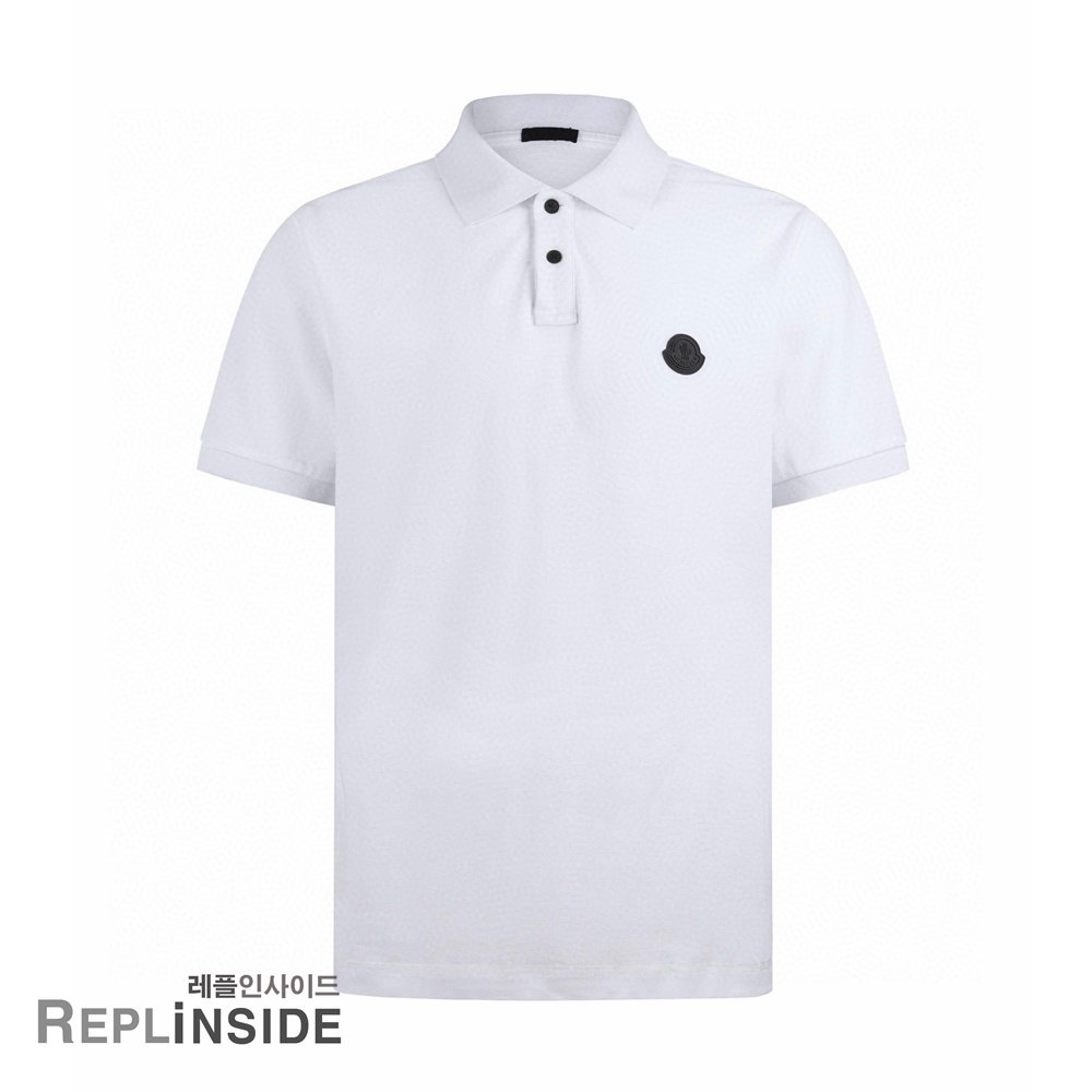 레플리카 명품 [MONCLER] 몽클레어 블랙 패치 피케 폴로셔츠 화이트/블랙 2컬러 남녀공용 - 앞면 실사