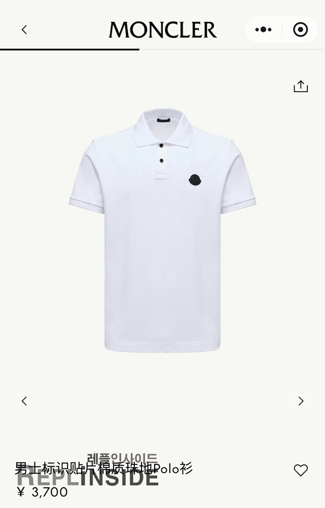 레플리카 명품 [MONCLER] 몽클레어 블랙 패치 피케 폴로셔츠 화이트/블랙 2컬러 남녀공용 - 상세 이미지 실사 19