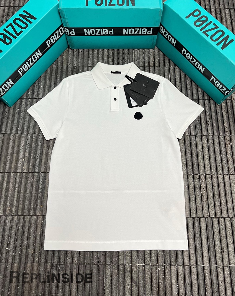 레플리카 명품 [MONCLER] 몽클레어 블랙 패치 피케 폴로셔츠 화이트/블랙 2컬러 남녀공용 - 상세 이미지 실사 21