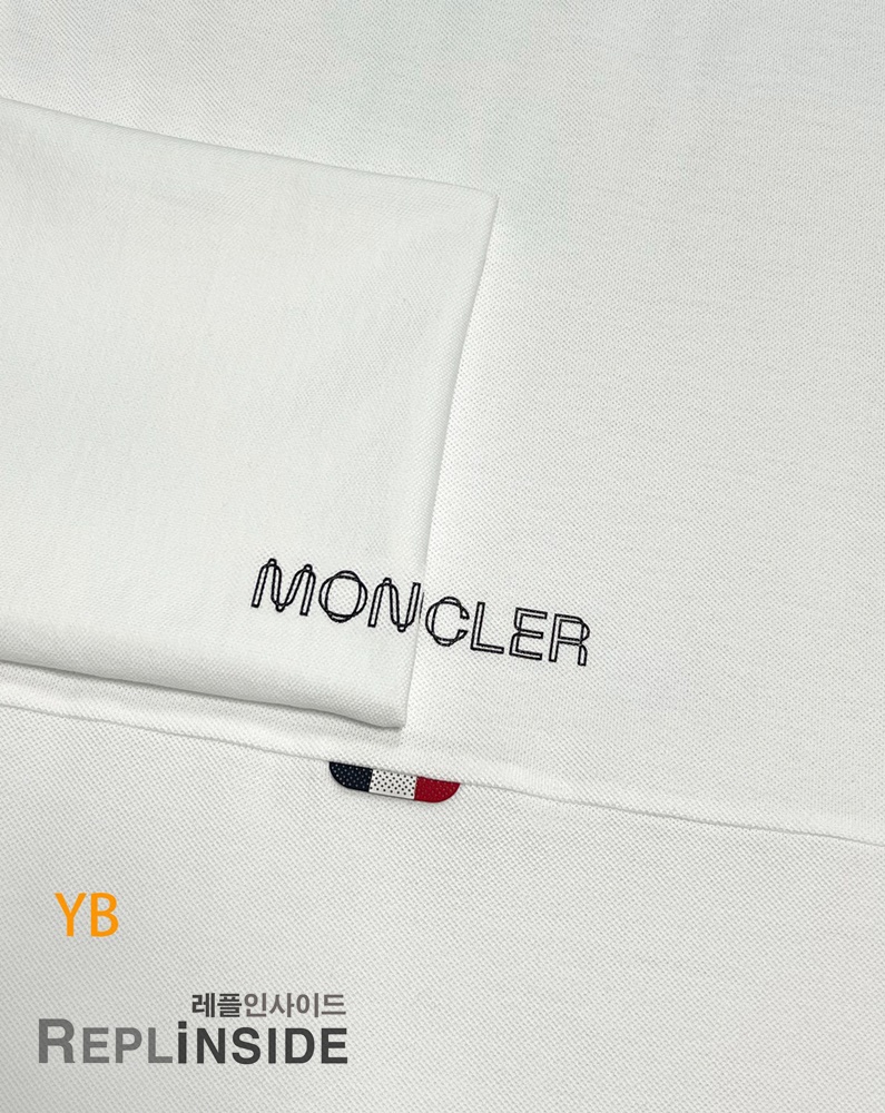 레플리카 명품 [MONCLER] 몽클레어 블랙 패치 피케 폴로셔츠 화이트/블랙 2컬러 남녀공용 - 상세 이미지 실사 44