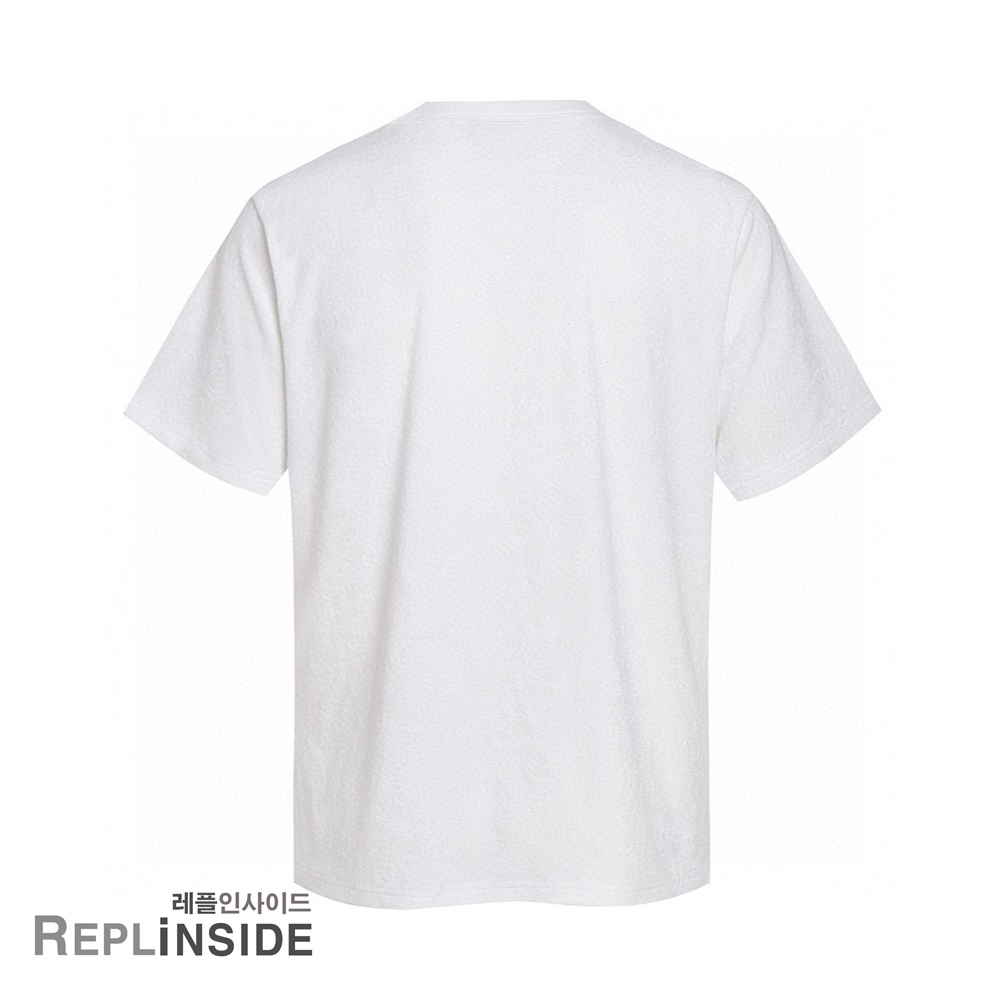 레플리카 명품 [DIOR] 디올 자수 디테일 테리 코튼 남성 반팔티셔츠 블루/화이트 2컬러 남녀공용 - 디테일 실사