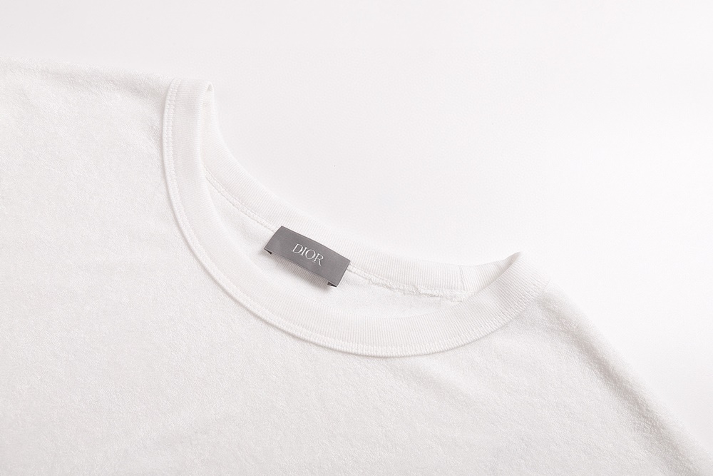 레플리카 명품 [DIOR] 디올 자수 디테일 테리 코튼 남성 반팔티셔츠 블루/화이트 2컬러 남녀공용 - 소재 실사