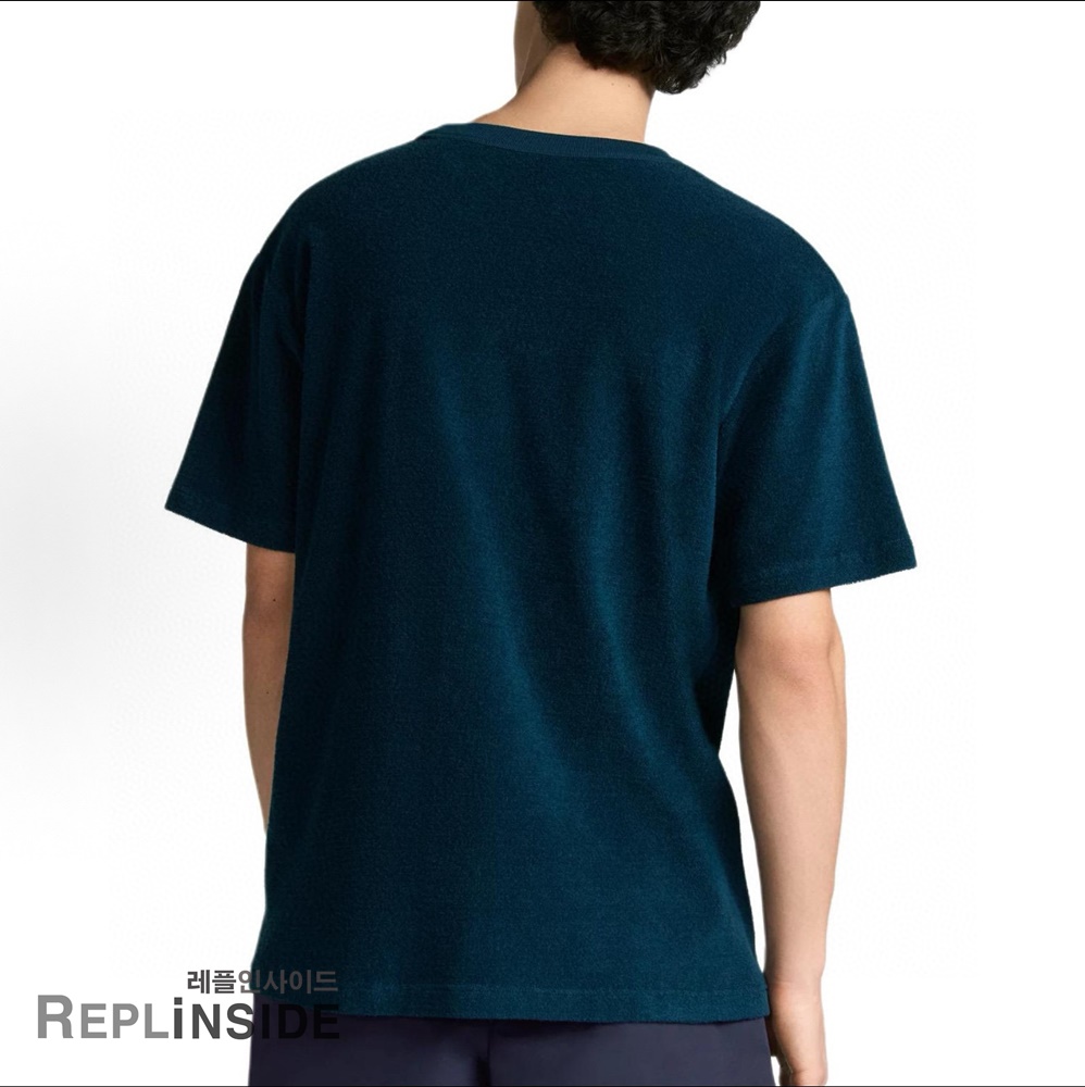 레플리카 명품 [DIOR] 디올 자수 디테일 테리 코튼 남성 반팔티셔츠 블루/화이트 2컬러 남녀공용 - 상세 이미지 실사 28