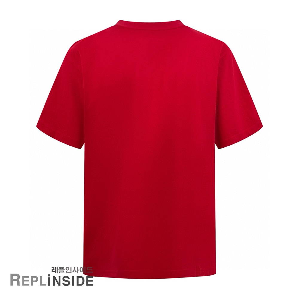 레플리카 명품 [BALENCIAGA] 발렌시아가 레드 반팔 티셔츠 남성용 - 옆면 실사