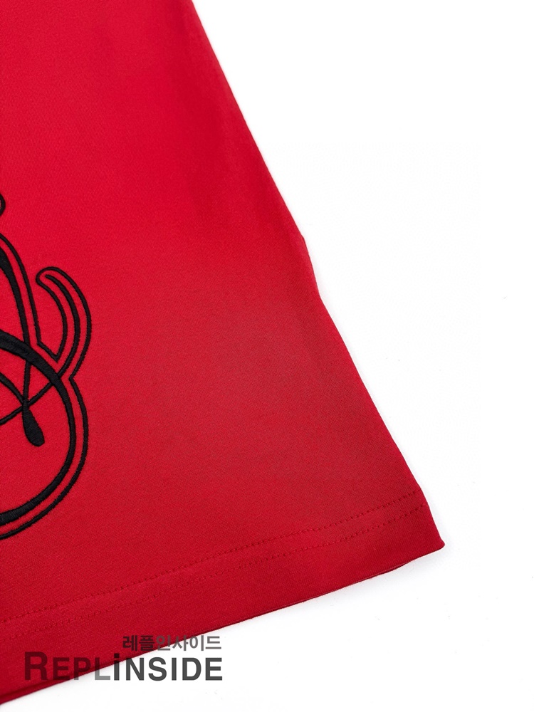 레플리카 명품 [BALENCIAGA] 발렌시아가 레드 반팔 티셔츠 남성용 - 택 실사