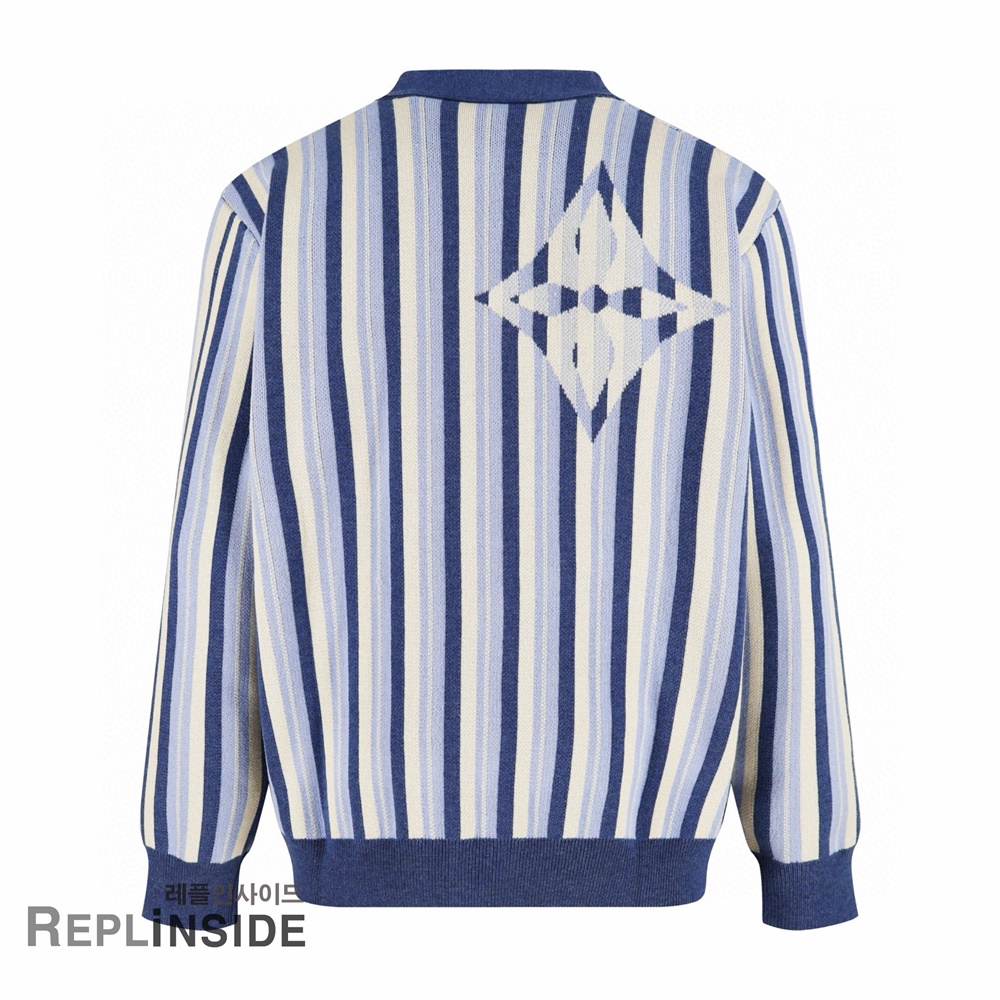레플리카 명품 [LOUIS VUITTON] 루이비통 스트라이프드 자카드 가디건 남녀공용 - 옆면 실사