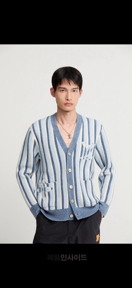 레플리카 명품 [LOUIS VUITTON] 루이비통 스트라이프드 자카드 가디건 남녀공용 - 상세 이미지 실사 27