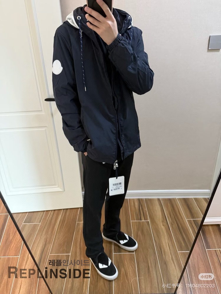 레플리카 명품 [MONCLER] 몽클레어 캡 야상 후드 바람막이 2컬러 네이비/화이트 2컬러 남녀공용 - 상세 이미지 실사 30