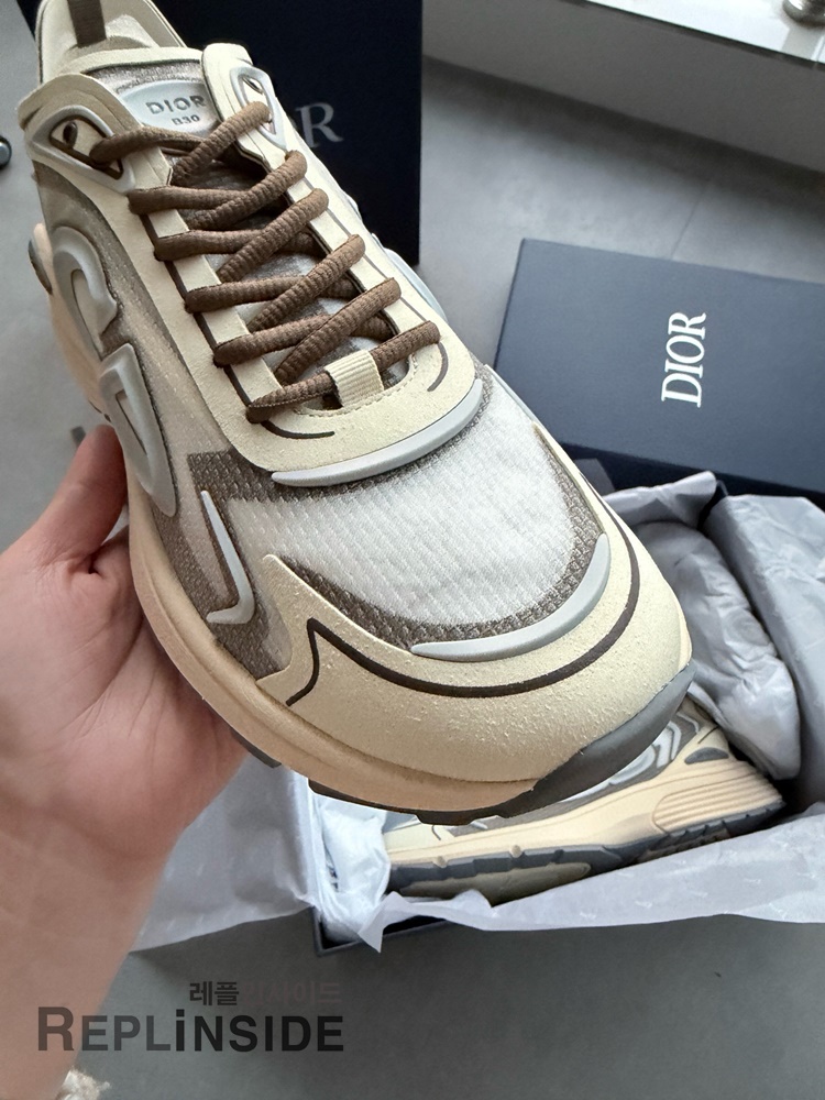 레플리카 명품 [DIOR] 디올 B30 오블리크 로우 스니커즈 남성용 - 인솔 실사