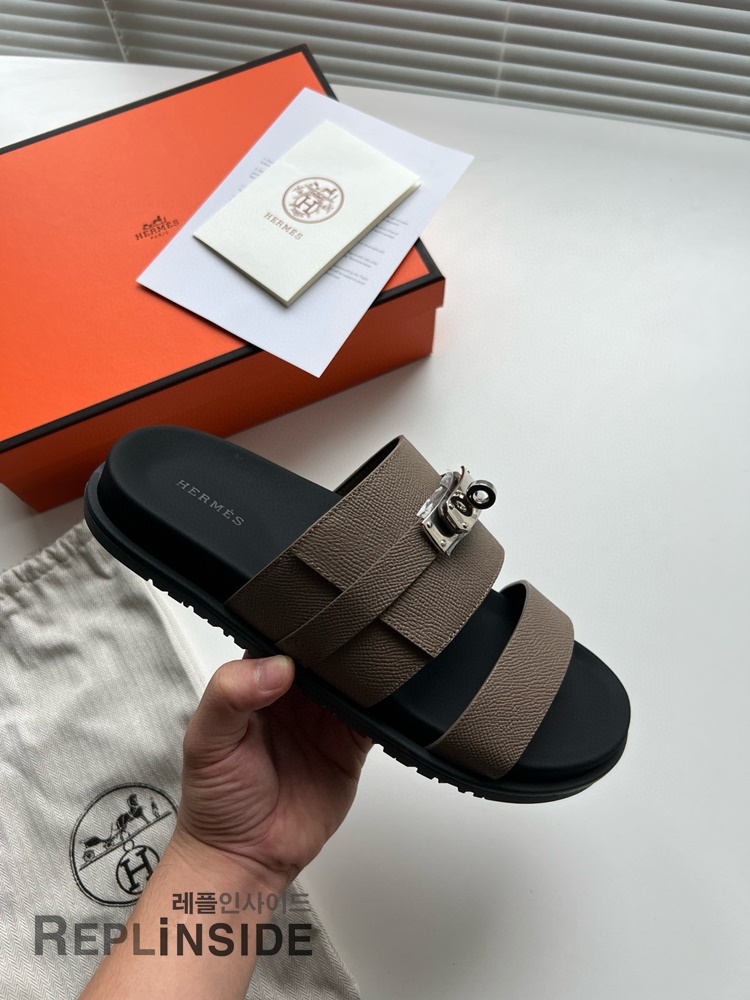 레플리카 명품 [HERMES] 에르메스 잭슨 샌들 남성용 - 인솔 실사
