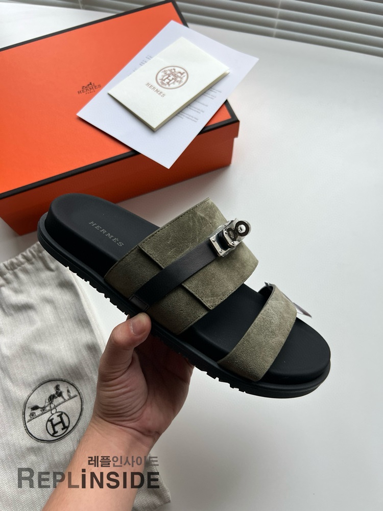 레플리카 명품 [HERMES] 에르메스 잭슨 샌들 남성용 - 인솔 실사