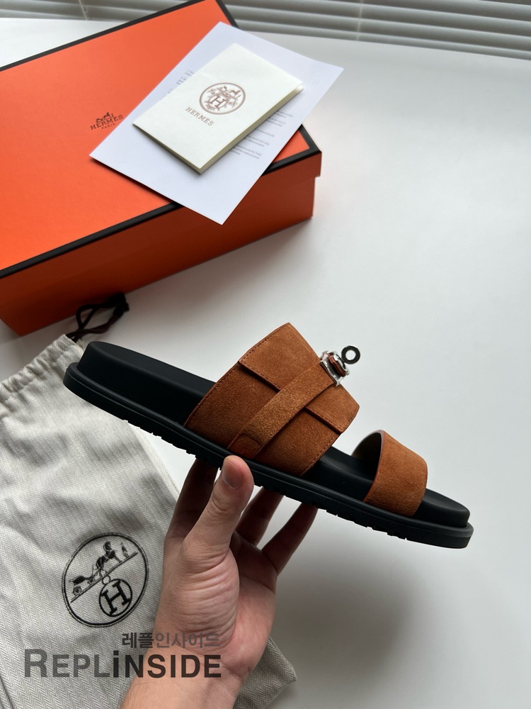 레플리카 명품 [HERMES] 에르메스 잭슨 샌들 남성용 - 인솔 실사