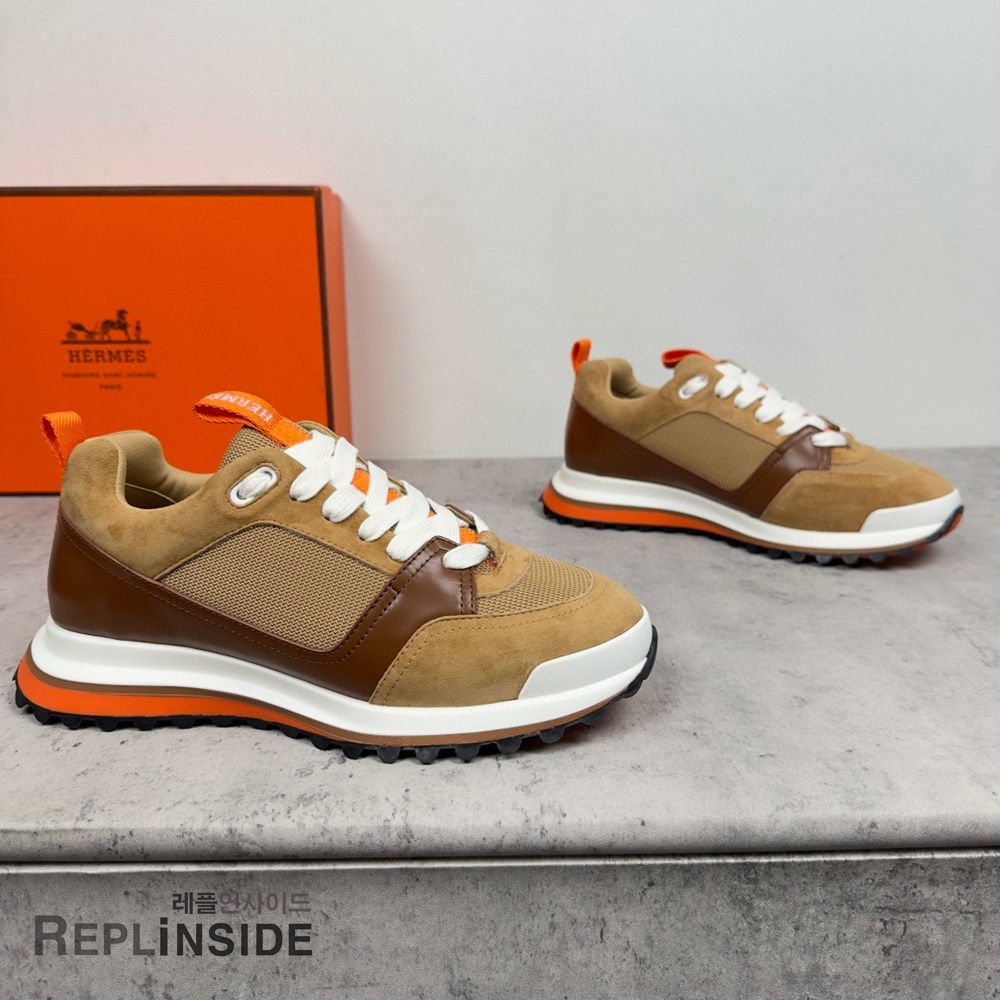 레플리카 명품 [HERMES] 에르메스 리더 스니커즈 남성용 - 앞면 실사