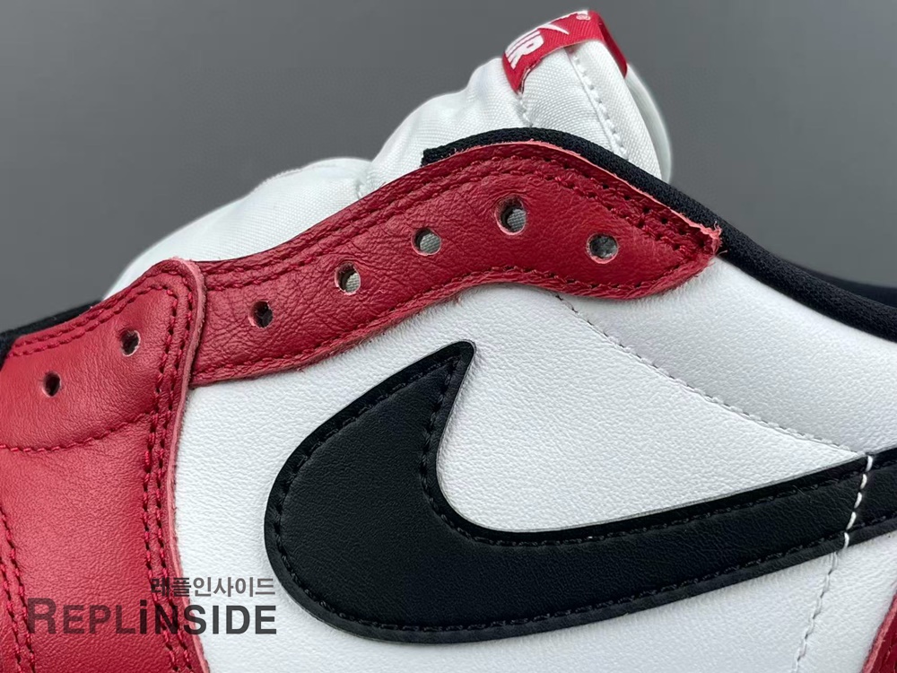 에어조던1 레트로 로우 OG 시카고 2025, 레플 스니커즈, 화이트 레드 블랙 컬러, 남녀공용 스니커즈, 트렌디 패션 운동화