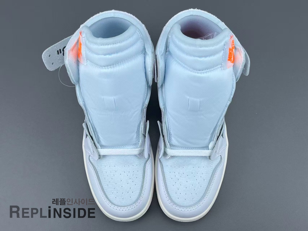 레플리카 명품 [AIR JORDAN] 오프화이트 X 에어조던1 알래스카 화이트 AA3834-100 남녀공용 (OG공장) - 로고 실사