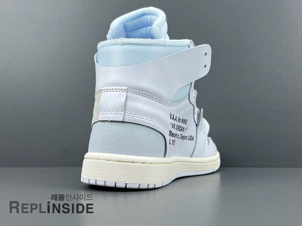 레플리카 명품 [AIR JORDAN] 오프화이트 X 에어조던1 알래스카 화이트 AA3834-100 남녀공용 (OG공장) - 밑창 실사