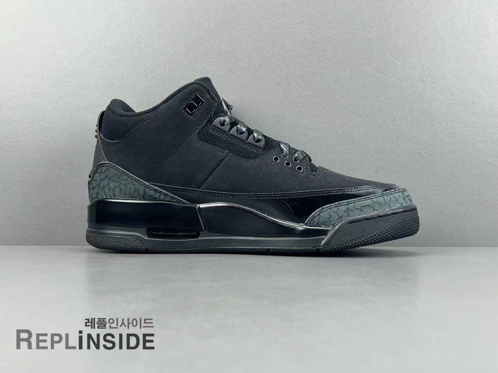 에어조던3 하이 블랙 캣 CT8532-001 측면, 나이키, 에어조던3, 블랙캣, 레플리카 운동화, 실물컷