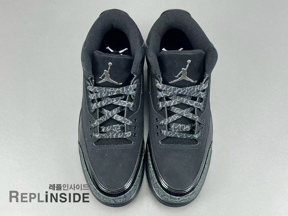에어조던3 하이 블랙 캣 CT8532-001 밑창 디테일, 나이키, 에어조던3, 블랙캣, 레플리카운동화, 프리미엄 스니커즈