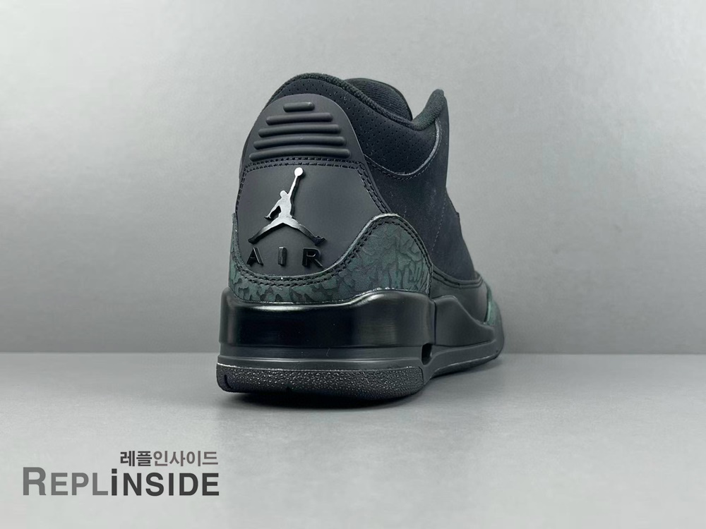 에어조던3 하이 블랙 캣 CT8532-001 신발끈 디테일, 나이키, 에어조던3, 블랙캣, 레플리카스니커즈, 고퀄리티 스니커즈