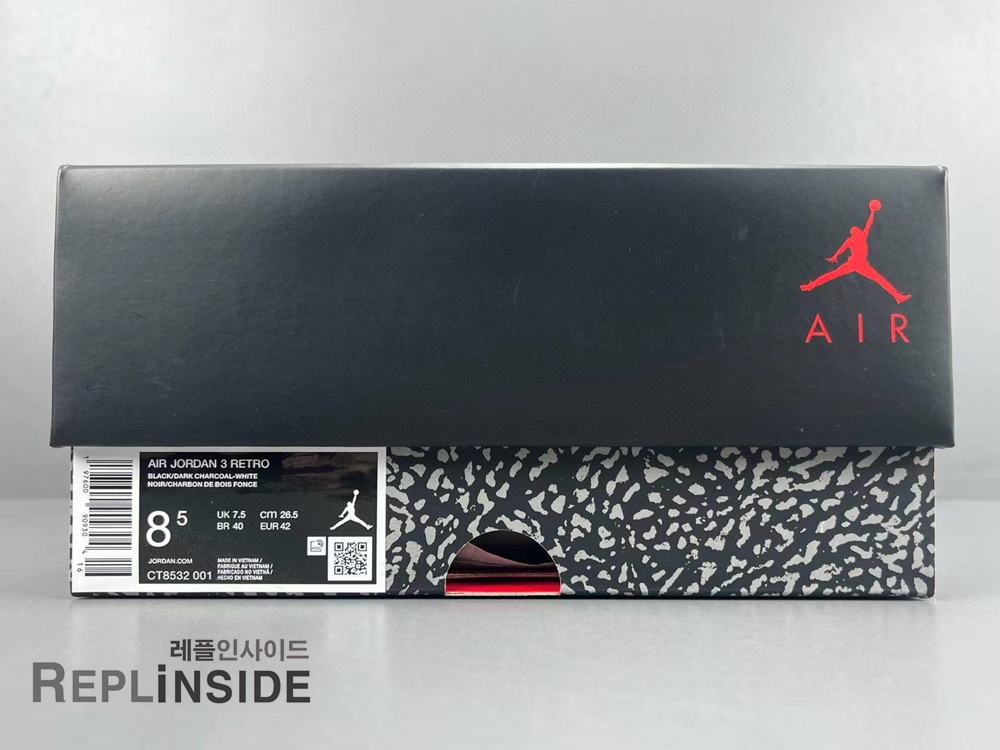 에어조던3 하이 블랙 캣 CT8532-001 측면컷, 나이키, 에어조던3, 블랙캣, 레플리카스니커즈, 실물 리뷰