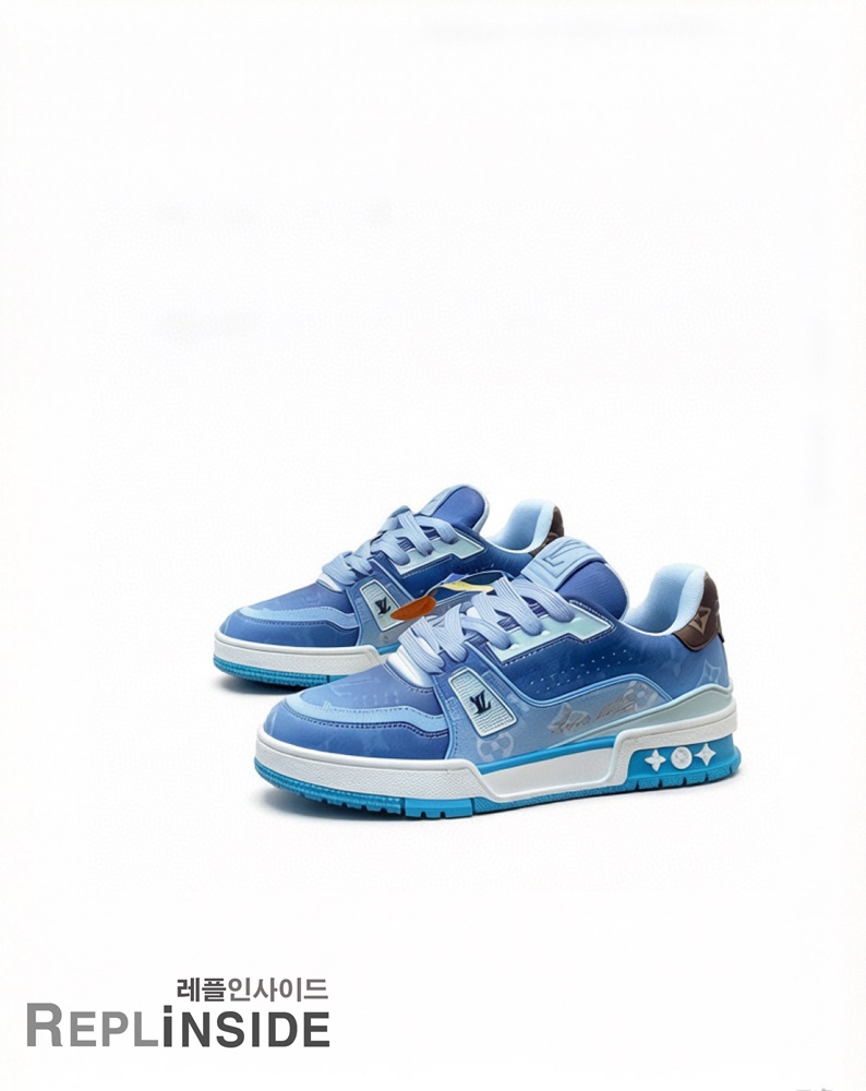 레플리카 명품 [LOUIS VUITTON] 루이비통 LV 트레이너 스니커즈 남녀공용 - 뒷면 실사