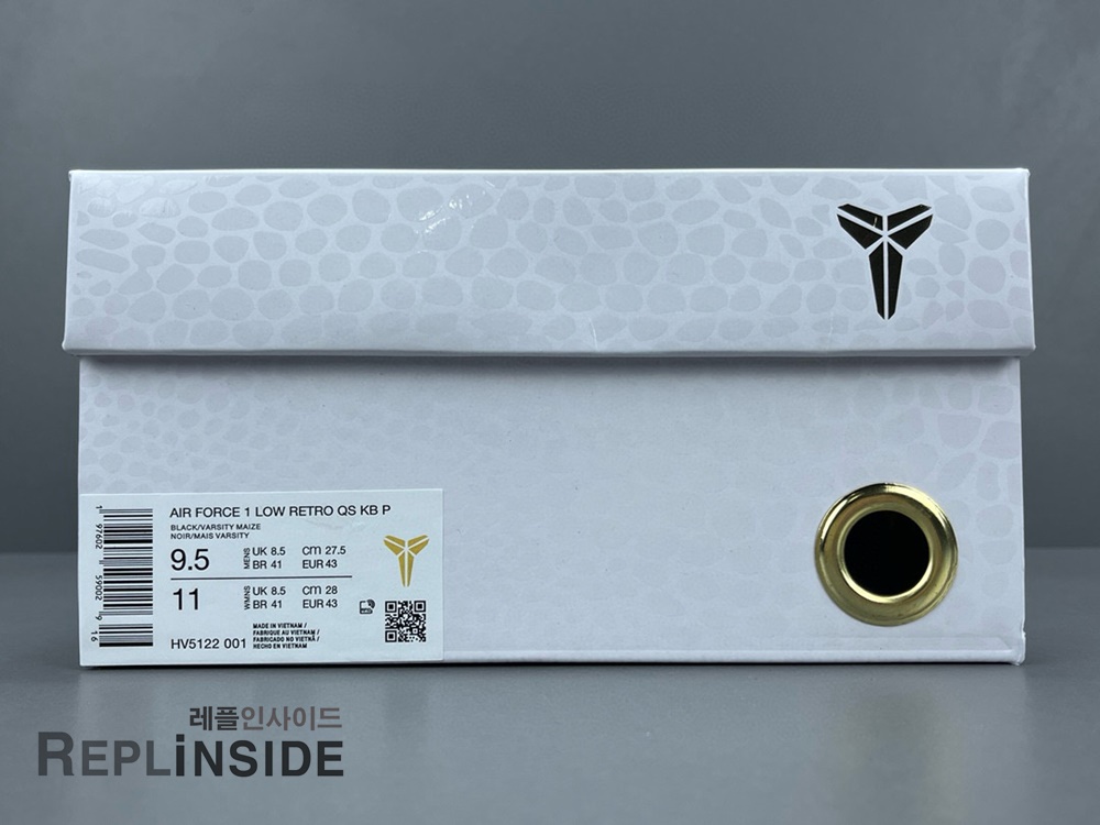 나이키 x 코비 에어포스1 로우 QS 블랙 바시티 메이즈 HV5122-001, 레플리카스캇, 레플리카스니커즈, 레플리카운동화, 에어포스1, 남성스니커즈, 실사, 착샷, 인기스니커즈, 리셀, 리뷰