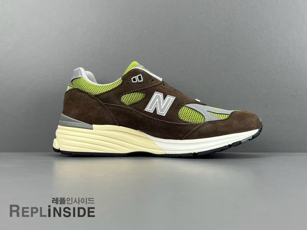레플리카 명품 [New Balance] 뉴발란스 x 다니엘 카타리 991v2 초콜릿 브라운 피스타치오 U991CK2 남녀공용 - 옆면 실사