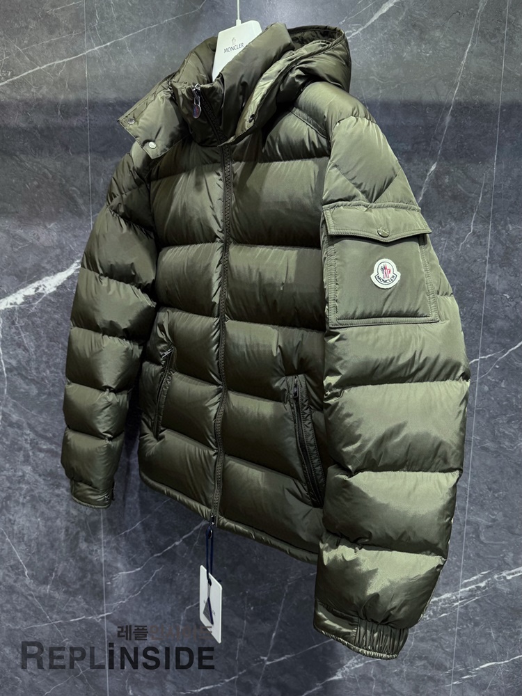 몽클레어 마야 레플리카 패딩 남성용 카키 숏다운 실사컷 #레플리카몽클레어패딩 #레플리카마야패딩